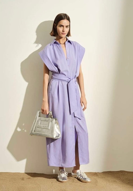 JIJIL - ABITO CHEMISIER LUNGO IN UN DELICATO COLOR LAVANDA