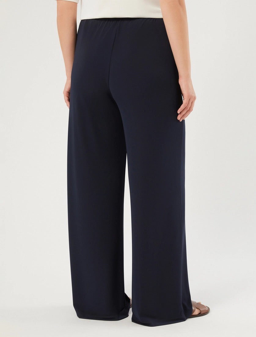 PERSONA - PANTALONI A PALAZZO IN JERSEY - BLU NOTTE