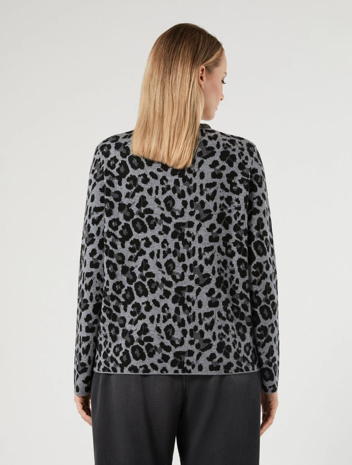 PERSONA - CARDIGAN IN FILATO DI MISTO LANA CON LAVORAZIONE JACQUARD PIQUET