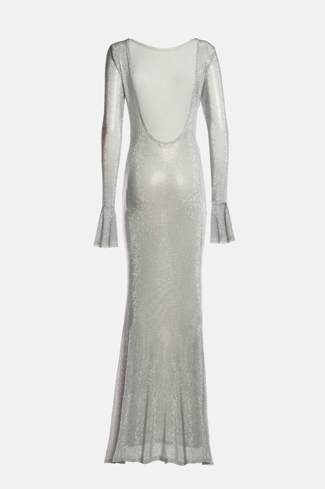 TWENTYFOURHAITCH - ABITO MAXI ADERENTE IN MAGLIA STRETCH CON FILO LUREX CHE CONFERISCE UN EFFETTO LUMINOSO E TRIDIMENSIONALE SU TUTTA LA