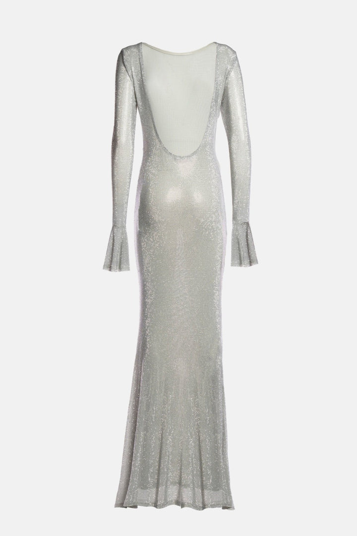 TWENTYFOURHAITCH - ABITO MAXI ADERENTE IN MAGLIA STRETCH CON FILO LUREX CHE CONFERISCE UN EFFETTO LUMINOSO E TRIDIMENSIONALE SU TUTTA LA