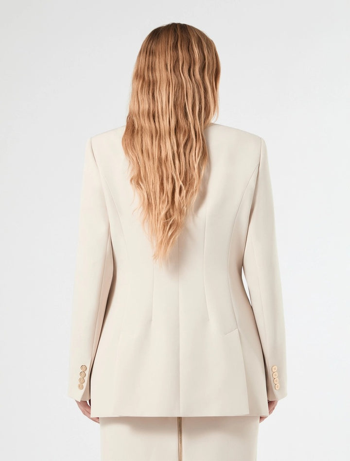 PERSONA - GIACCA BLAZER IN TESSUTO DIAGONALE - ALBINO