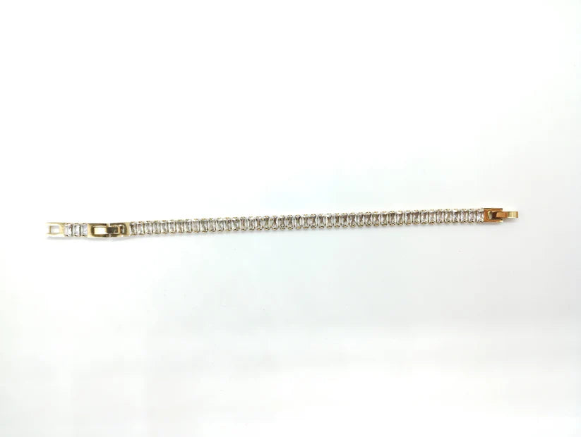 Bracciale di zirconi crystal con rodiatura color oro
