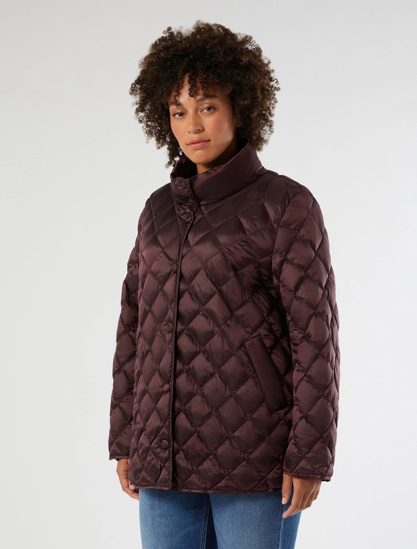 IMBOTTITO IN TELA DI NYLON CANGIANTE - ROSSO MARRONE