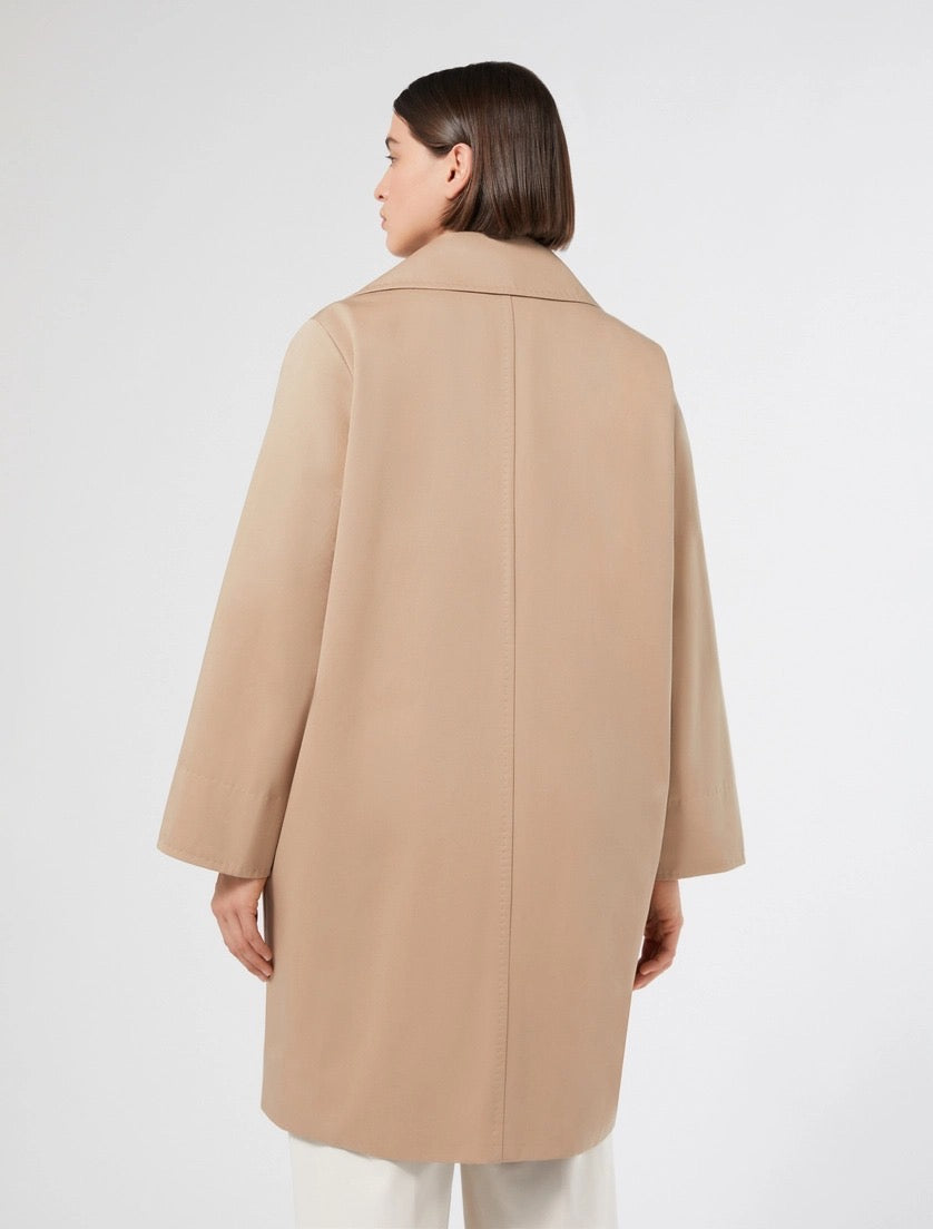 MARINA RINALDI - TRENCH IN FAILLE DI COTONE - NOCCIOLA