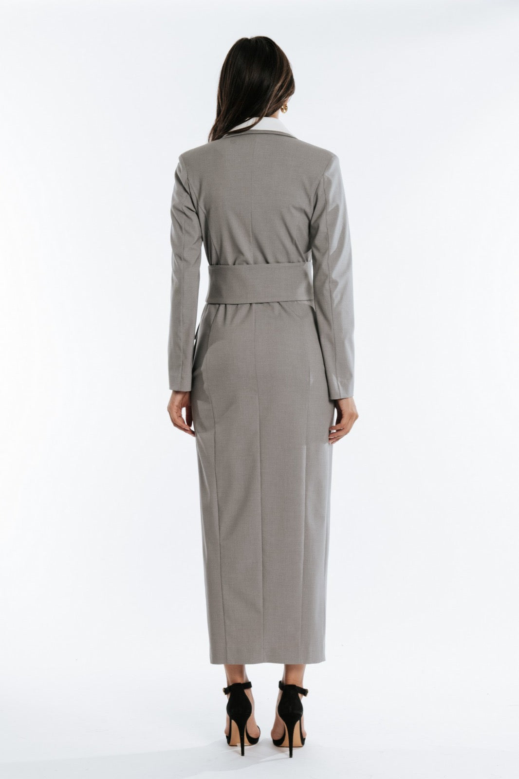BABYLON - ROBE MANTEAU LUNGO DOPPIOPETTO CON INSERTI IN ECO-PELLE