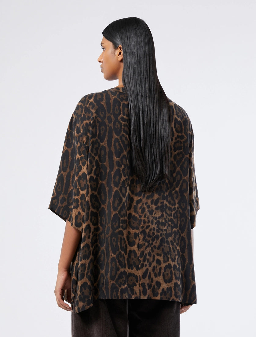 MARINA SPORT - BLUSA IN TWILL DI PURO CUPRO, DALLA LINEA LEGGERMENTE SVASATA