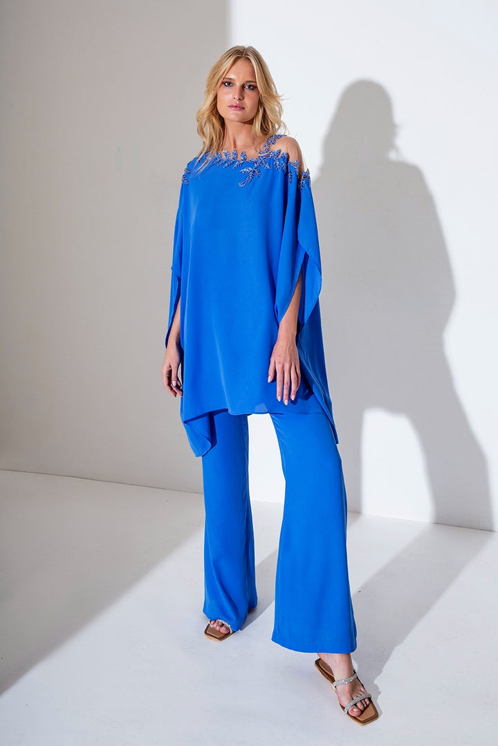 ALLURE - COMPLETO COMPOSTO DA PANTALONE PALAZZO E CASACCA MORBIDA ASIMMETRICA