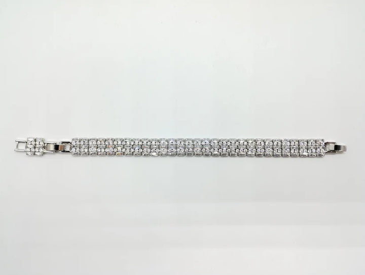 Bracciale di zirconi crystal con rodiatura color argento