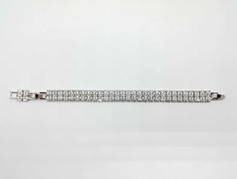 Bracciale di zirconi crystal con rodiatura color argento
