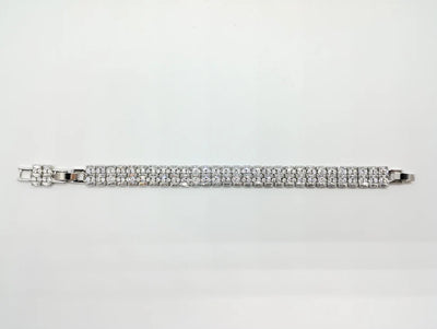 Bracciale di zirconi crystal con rodiatura color argento