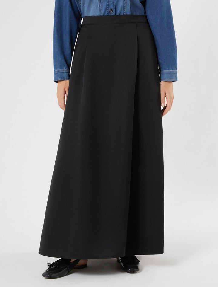 PERSONA - GONNA MIDI IN DUCHESSE - NERO