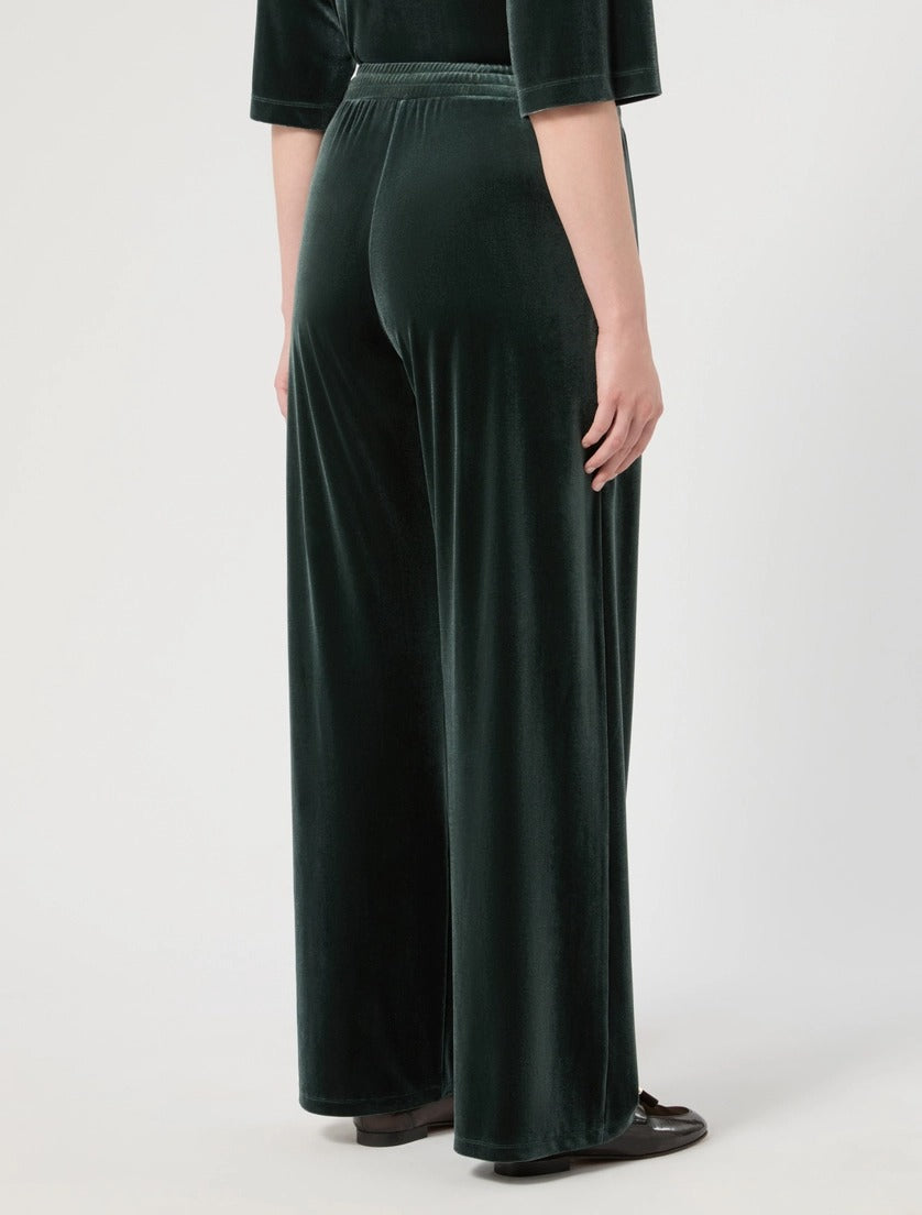 PERSONA - PANTALONI WIDE LEG IN JERSEY DI VELLUTO