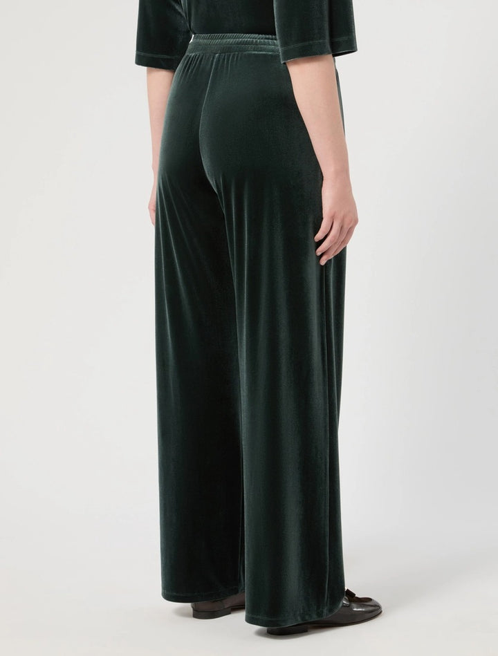 PERSONA - PANTALONI WIDE LEG IN JERSEY DI VELLUTO