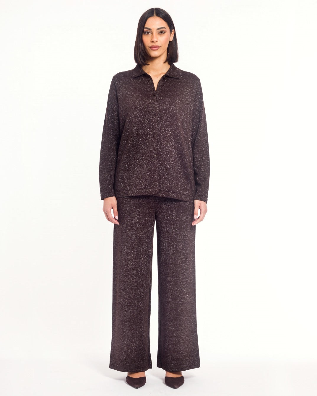 Completo Lurex- Camicia e Pantalone Gamba Larga