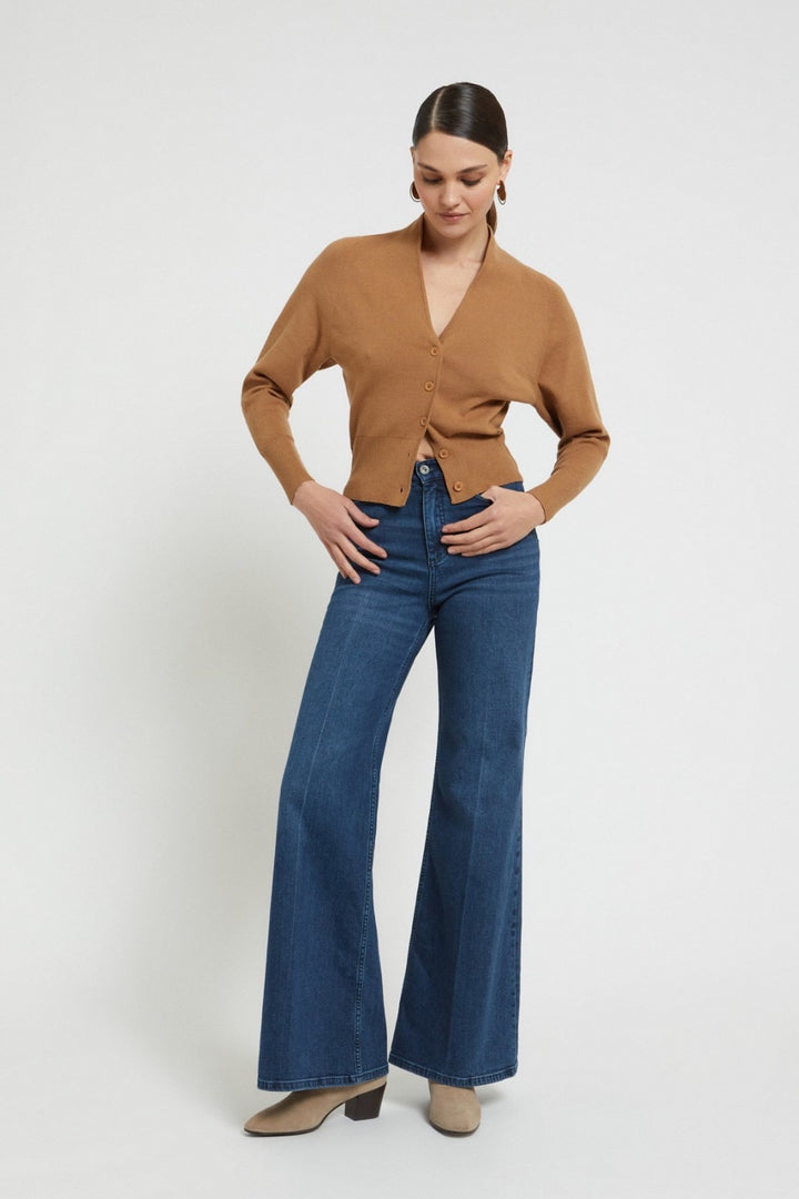 OTTO D’AME - JEANS PALAZZO A VITA ALTA CON TASCHE
