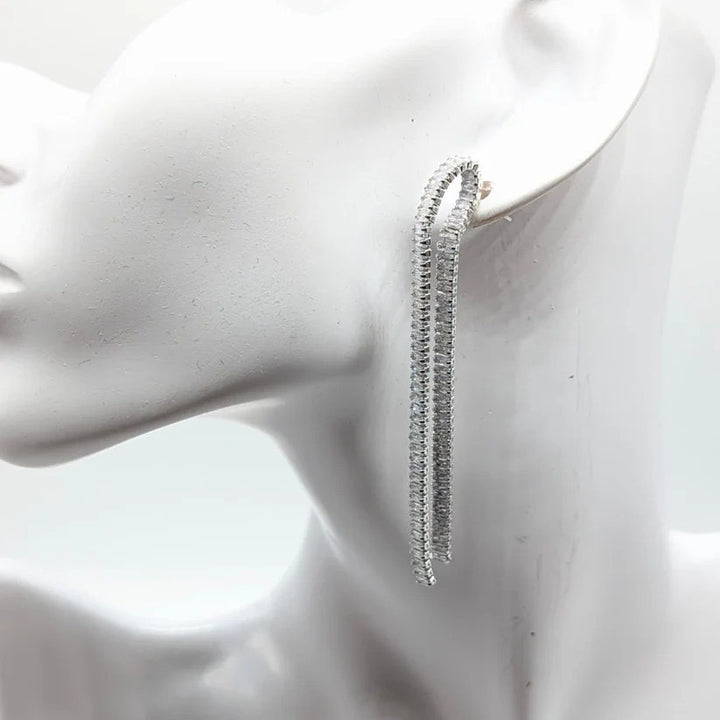 Orecchini di zirconi crystal pendenti con rodiatura oro o argento