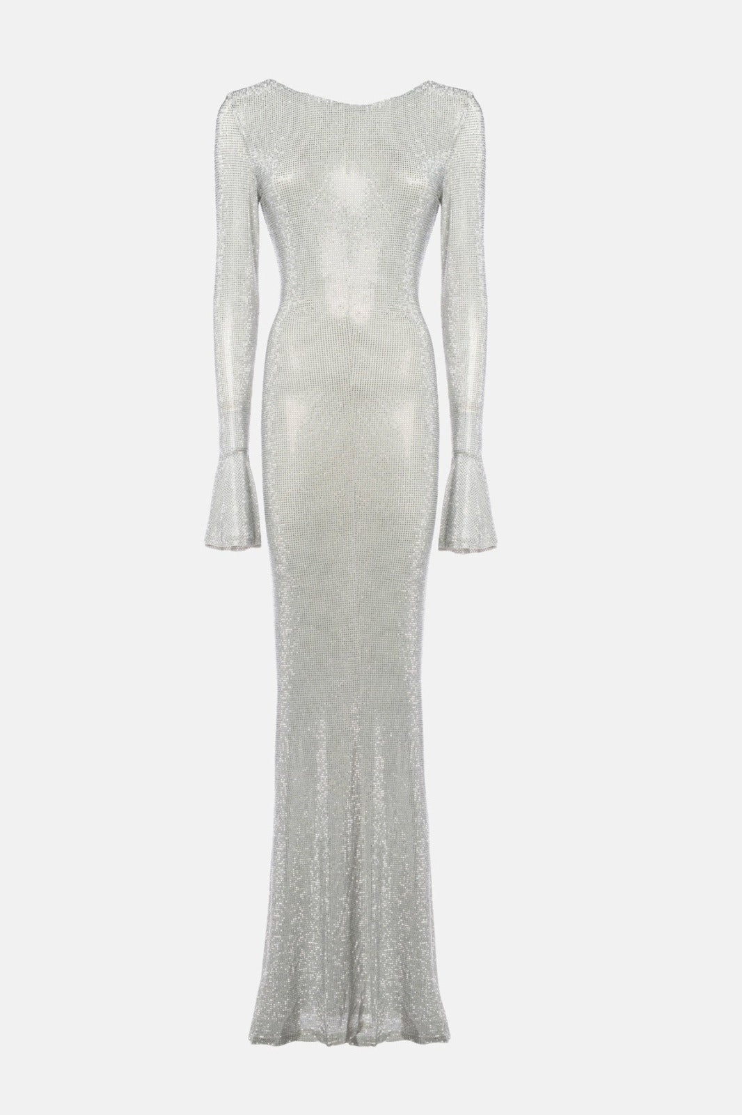 TWENTYFOURHAITCH - ABITO MAXI ADERENTE IN MAGLIA STRETCH CON FILO LUREX CHE CONFERISCE UN EFFETTO LUMINOSO E TRIDIMENSIONALE SU TUTTA LA