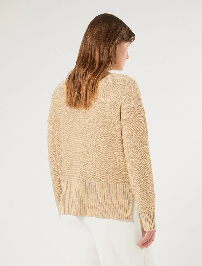 PERSONA - CARDIGAN IN VISCOSA LUREX - VANIGLIA