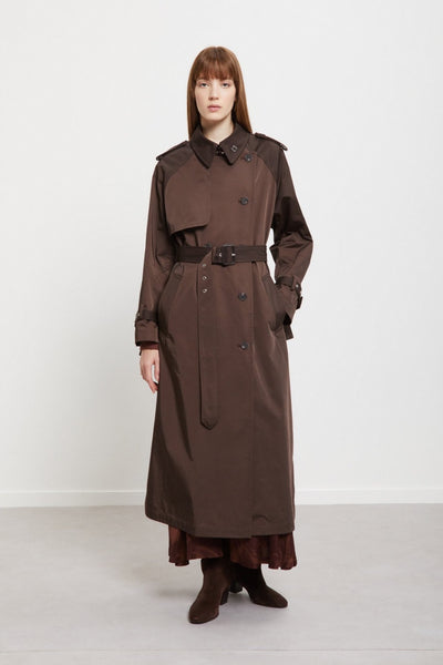 Trench doppiopetto con baschina