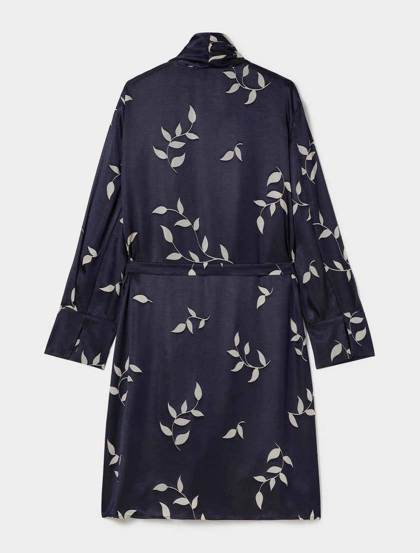 SPOLVERINO IN RASO DÉVORÉ - BLU