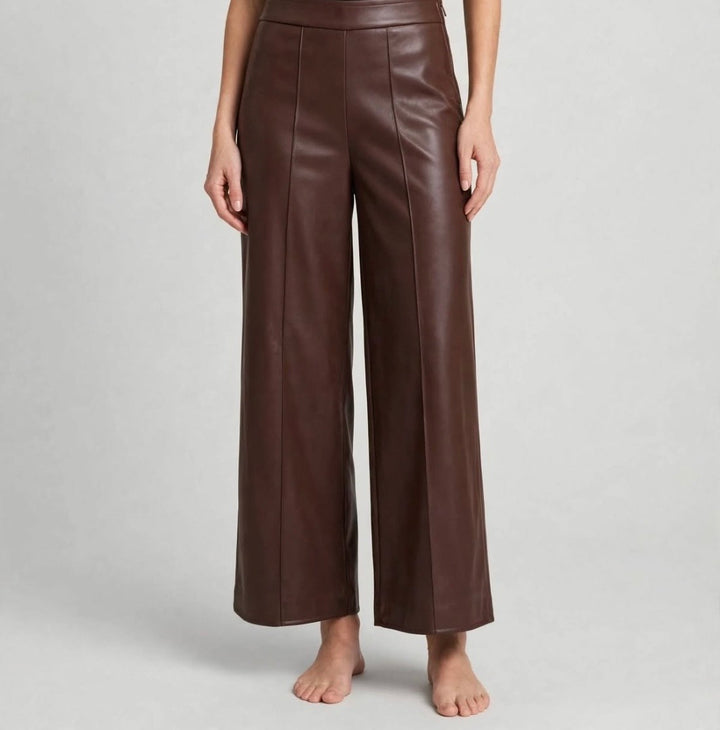 JIJIL - PANTALONE WIDE LEG IN ECOPELLE