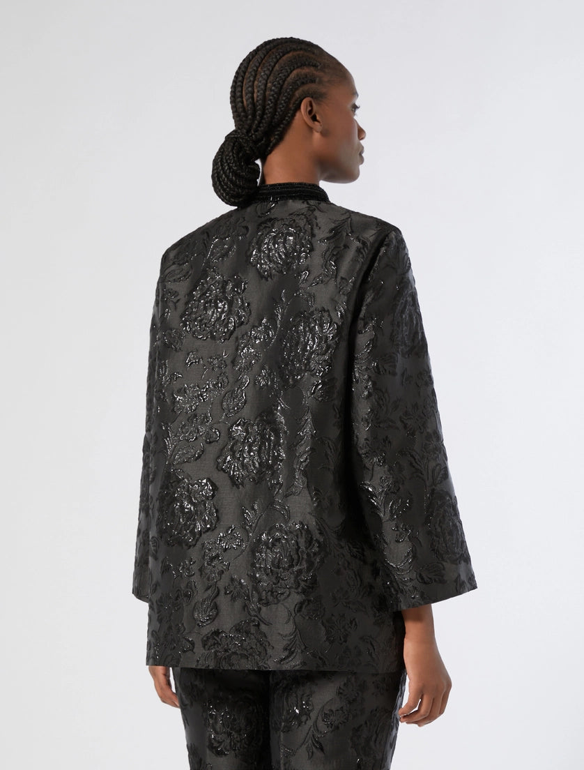 CASACCA JACQUARD CON RICAMO - NERO