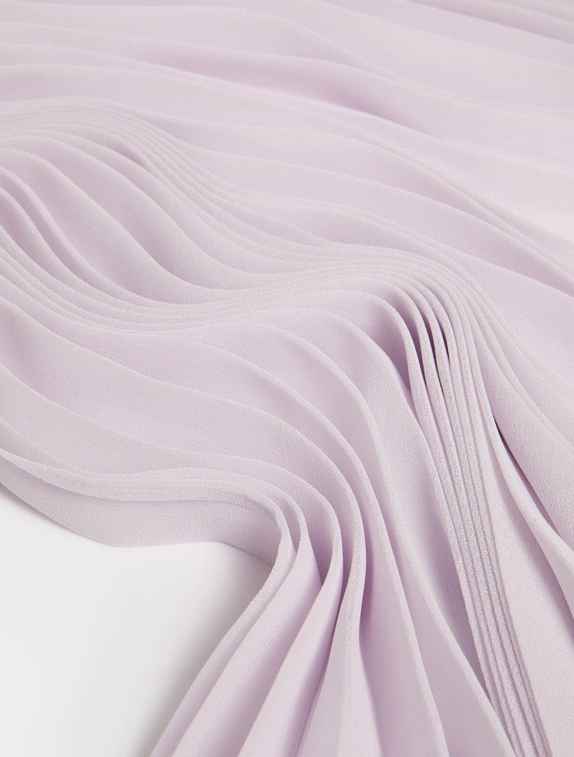 STOLA IN CRÊPE GEORGETTE PLISSÉ - LAVANDA