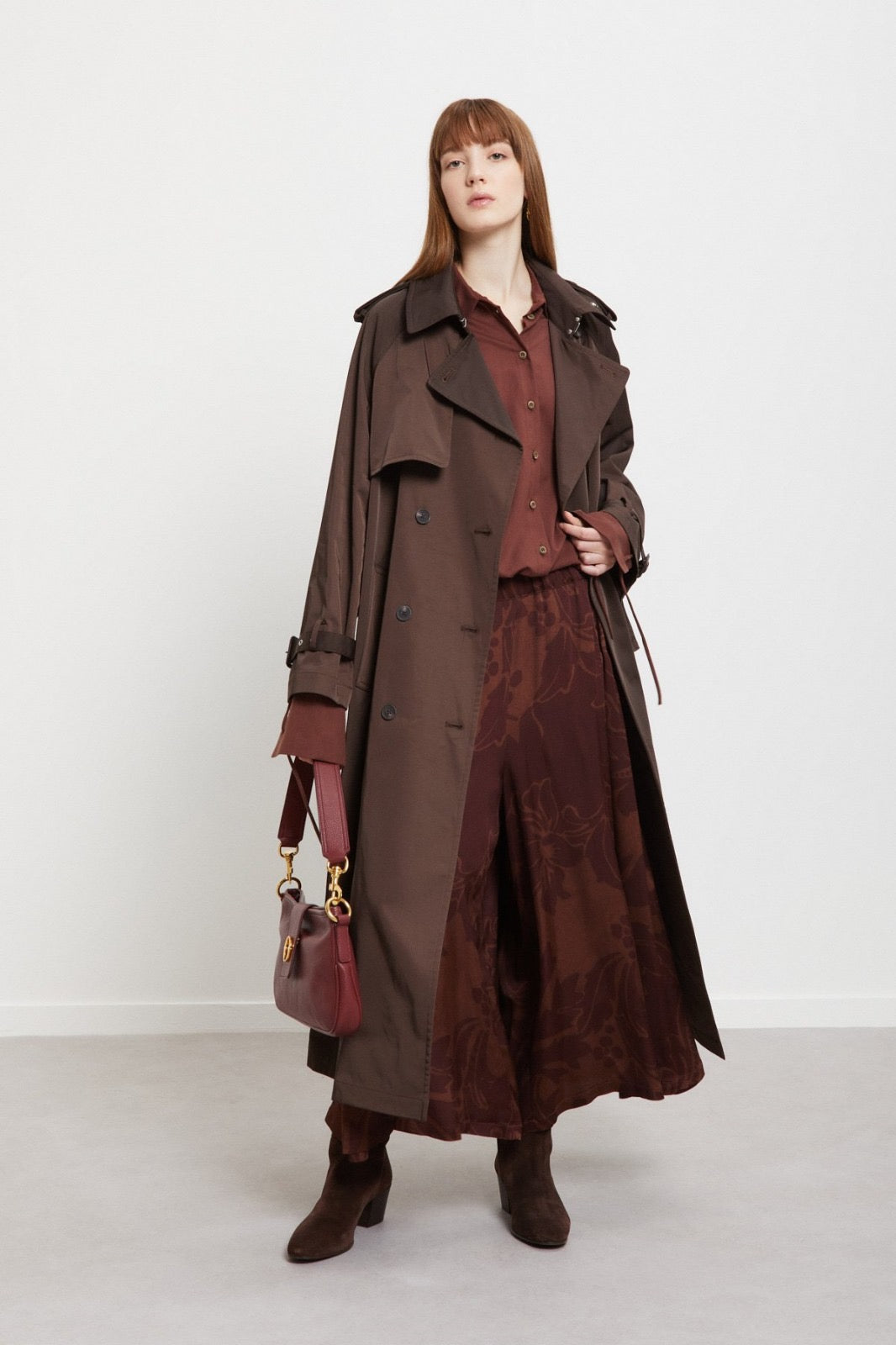 Trench doppiopetto con baschina