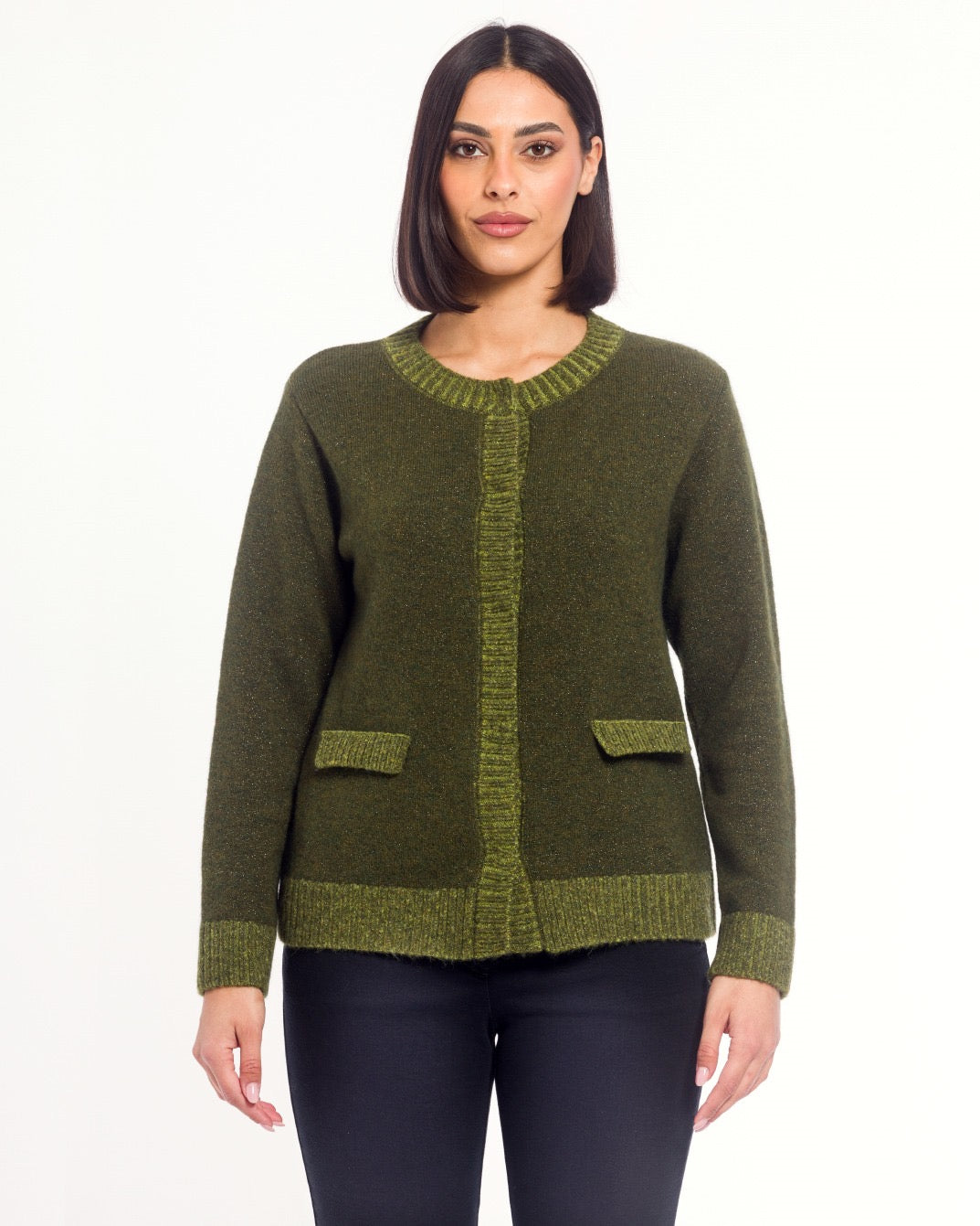 Maglia in Lana Rasata con Dettagli a Costine