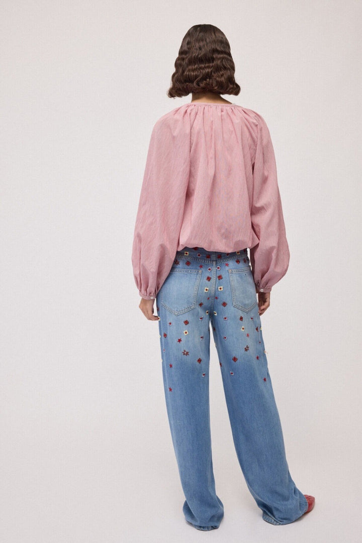 OTTO D’AME - JEANS FULL LEG RICAMATI
