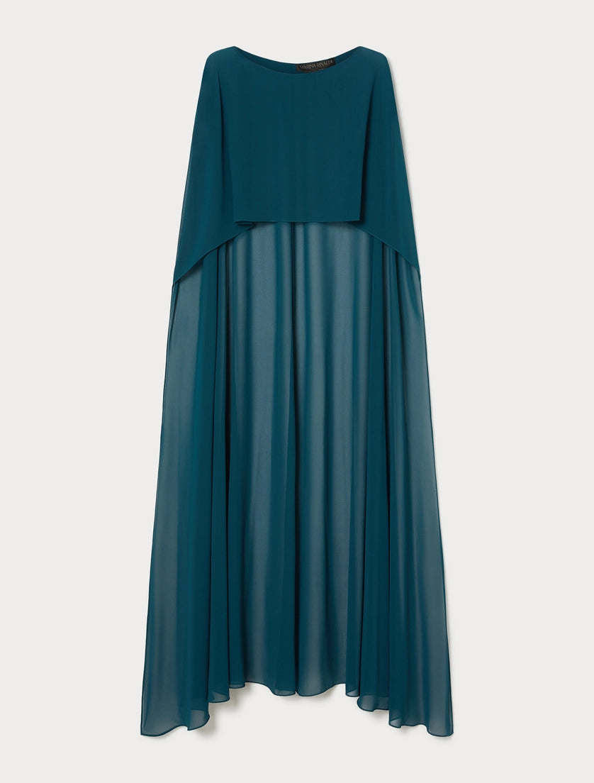 CAPPA ASIMMETRICO IN GEORGETTE - VERDE SMERALDO
