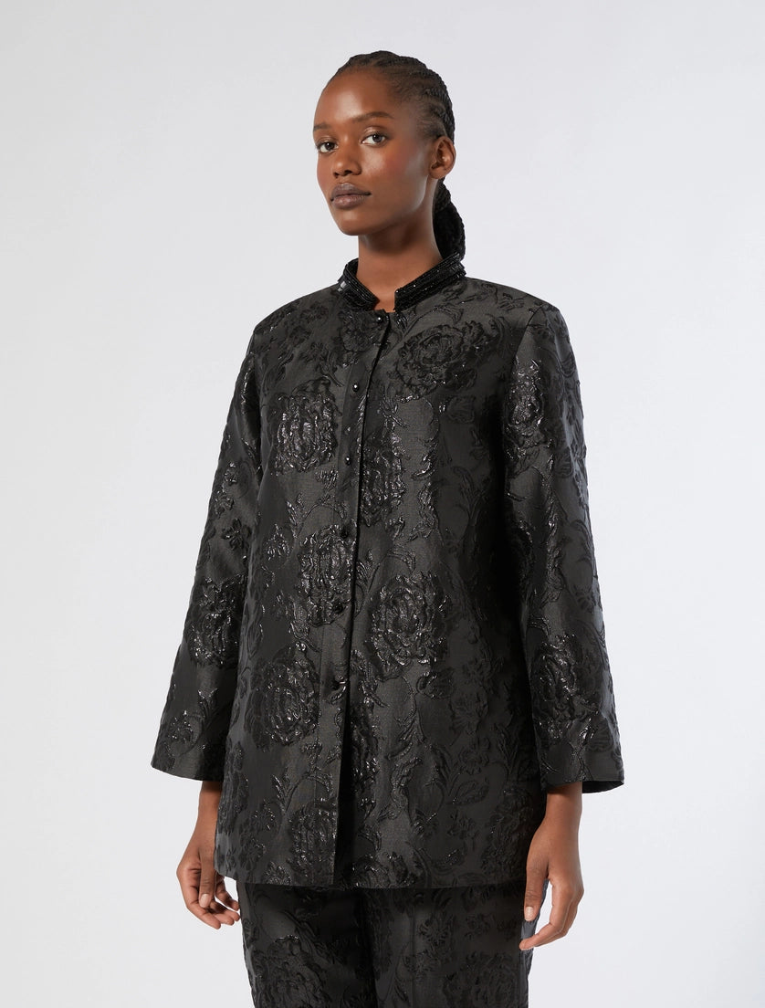 CASACCA JACQUARD CON RICAMO - NERO