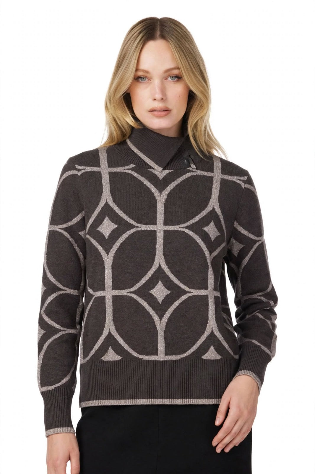 MIRELLA MATTEINI - MAGLIA CON MOTIVO GEOMETRICO