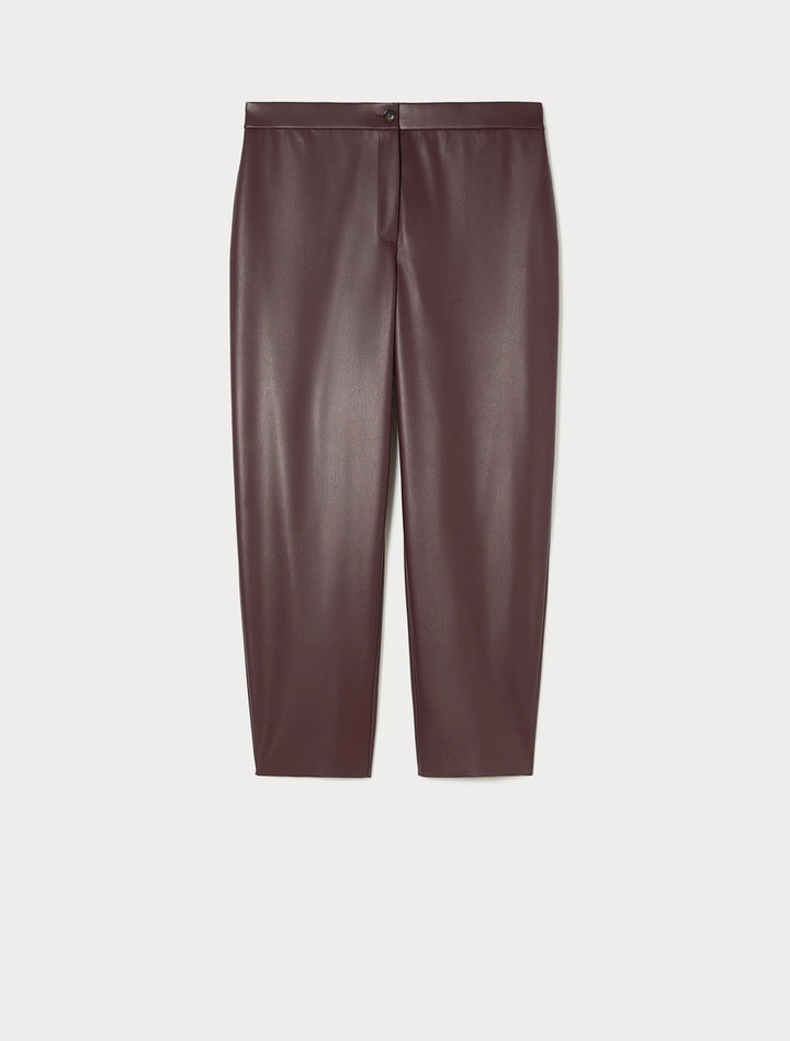 PERSONA - PANTALONI IN JERSEY SPALMATO - ROSSO MARRONE
