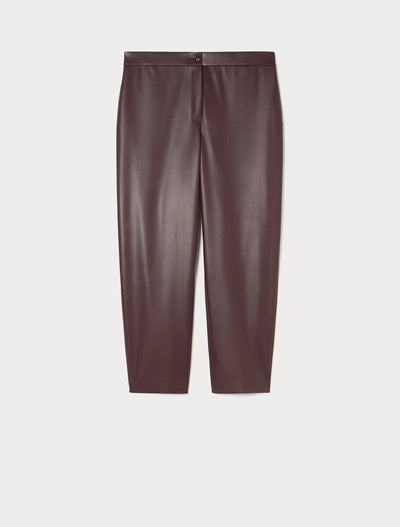 PANTALONI IN JERSEY SPALMATO - ROSSO MARRONE
