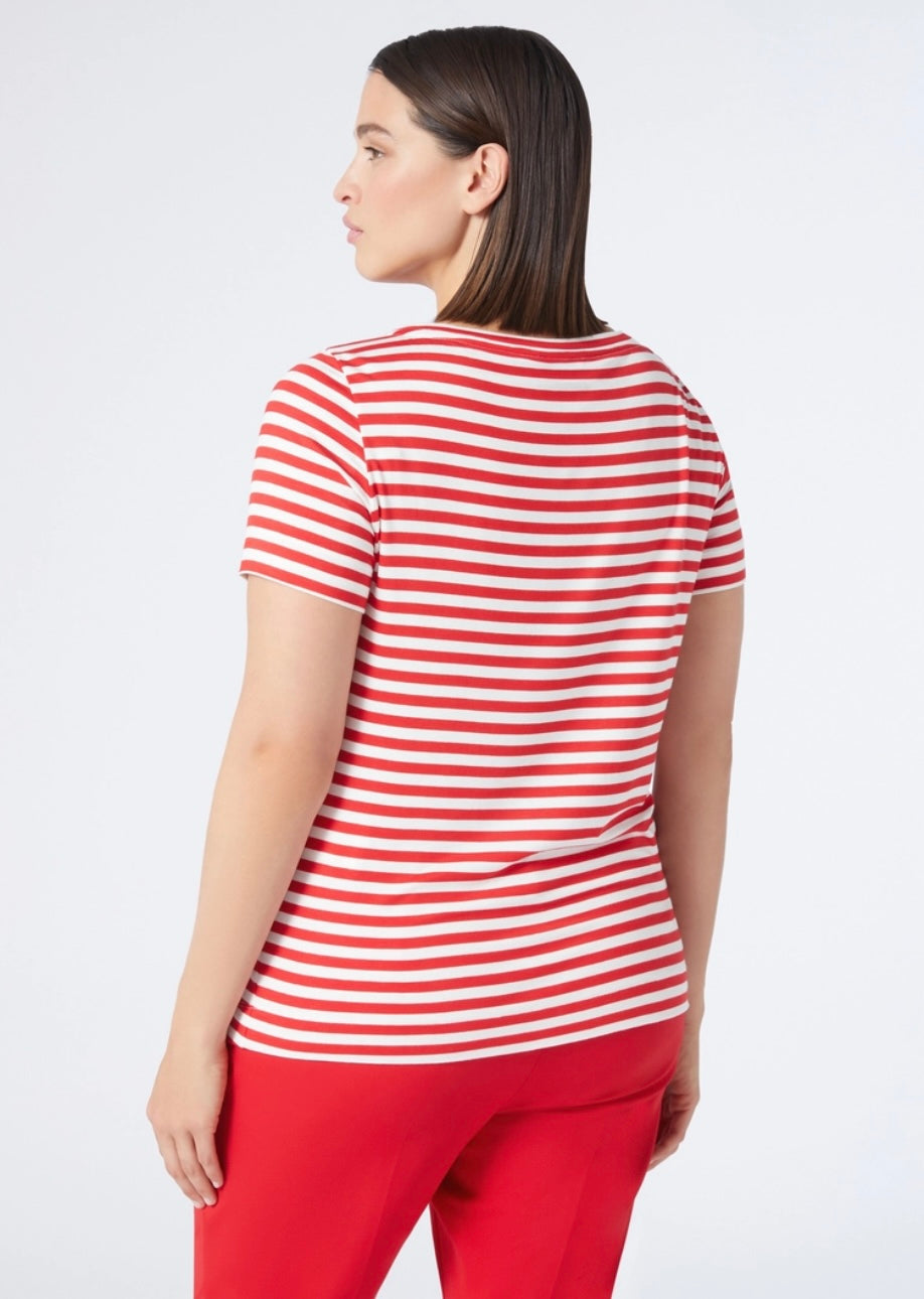 VOYAGE - JERSEY DI VISCOSA STRETCH LINEA SEMIADERENTE SCOLLO A BARCHETTA MANICHE CORTE