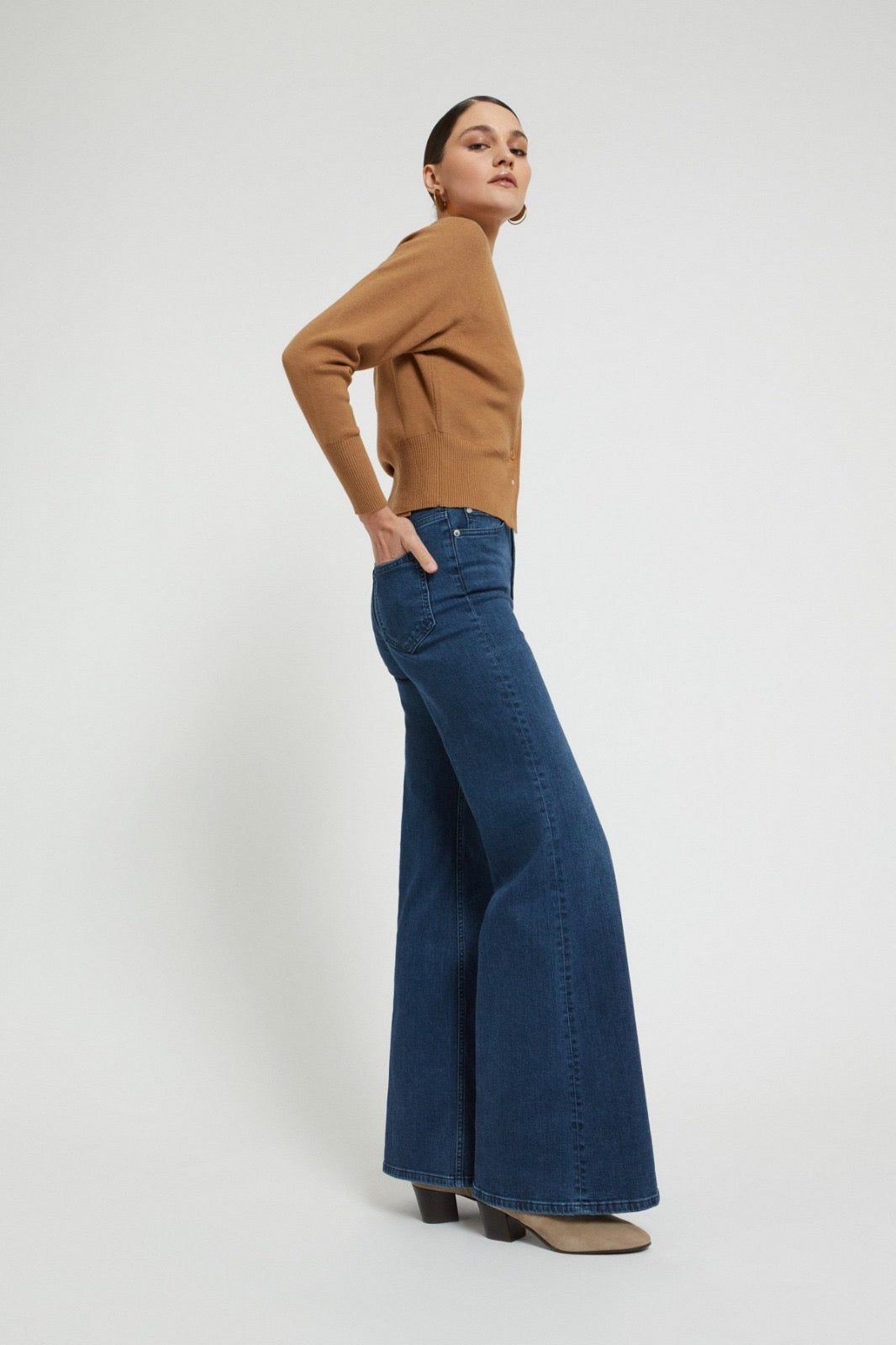 OTTO D’AME - JEANS PALAZZO A VITA ALTA CON TASCHE