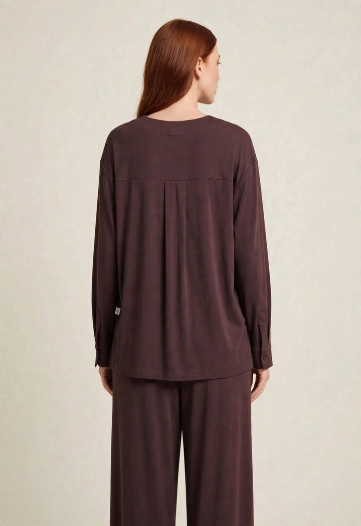JIJIL - FELPA IN JERSEY CON SCOLLO A HENLEY