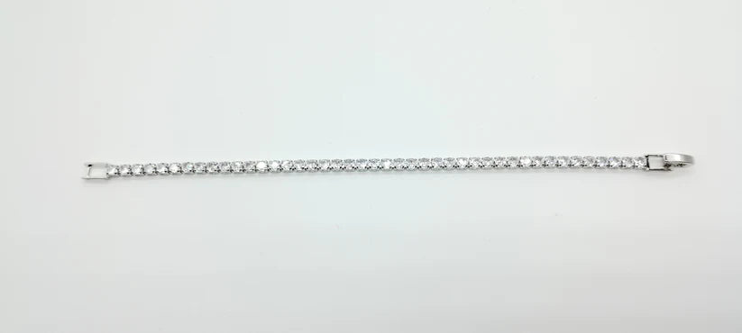 Bracciale di zirconi crystal con rodiatura color argento