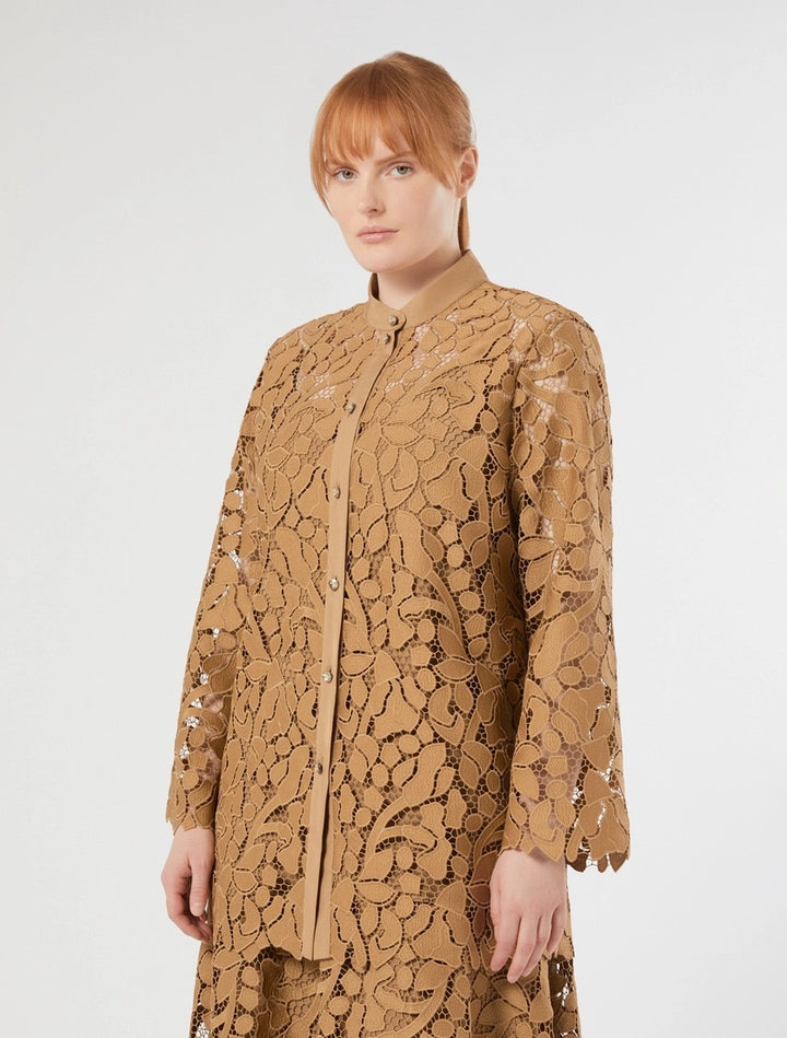 MARINA RINALDI - CASACCA IN PIZZO MACRAMÈ - CAMMELLO