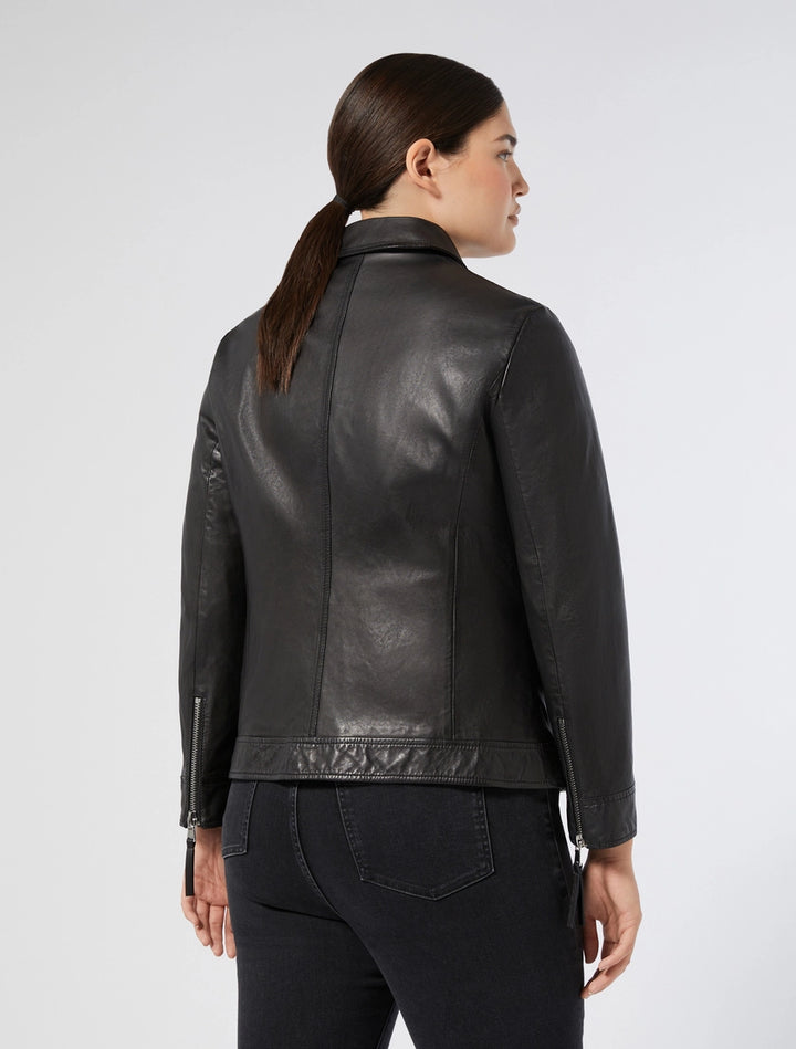 MARINA SPORT - GIACCA BIKER IN PELLE - NERO