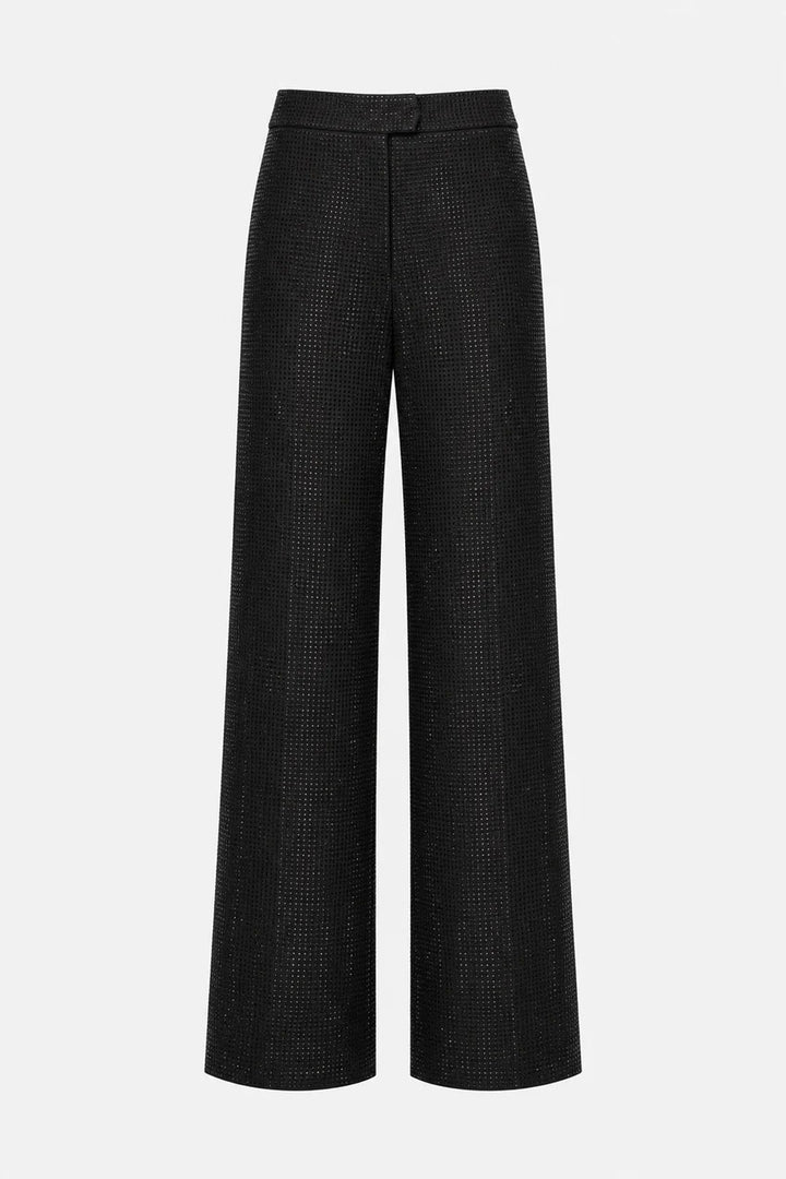 TWENTYFOURHAITCH - PANTALONE DRITTO IN TESSUTO TECNICO COMPLETAMENTE RIVESTITO DI MICROSTRASS IN MATCHING COLOR
