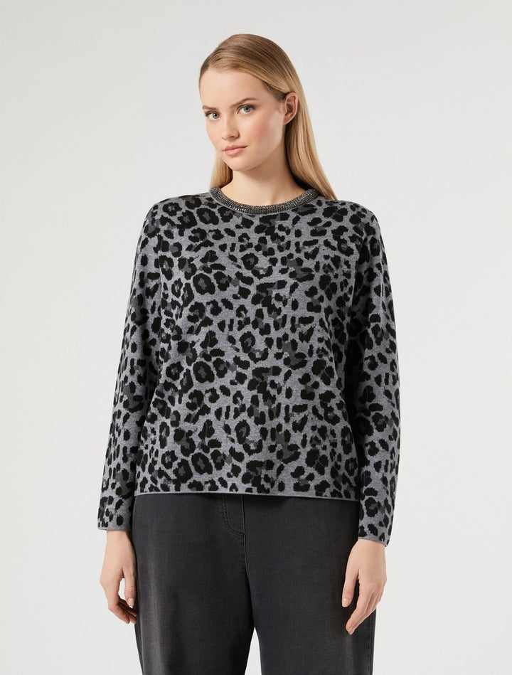 PERSONA - MAGLIA IN FILATO DI MISTO LANA CON LAVORAZIONE JACQUARD PIQUET