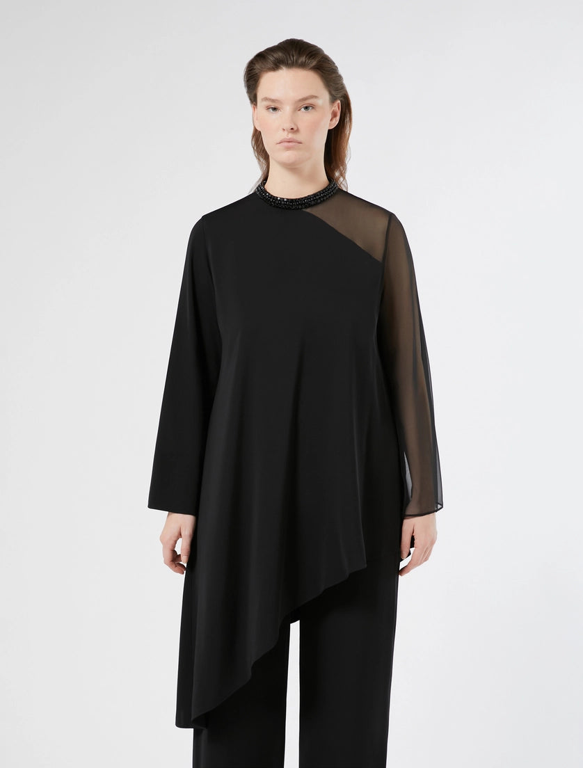 CASACCA IN CADY CON RICAMO - NERO