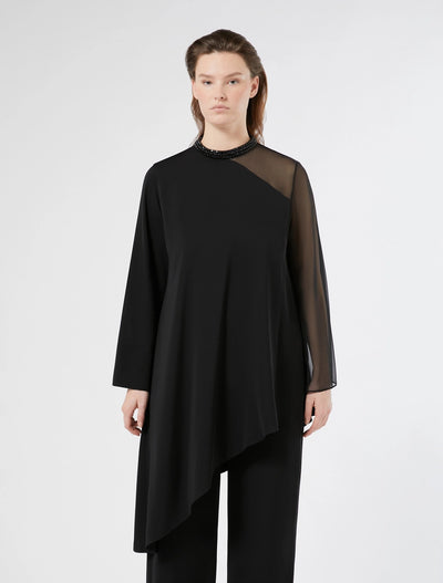 CASACCA IN CADY CON RICAMO - NERO