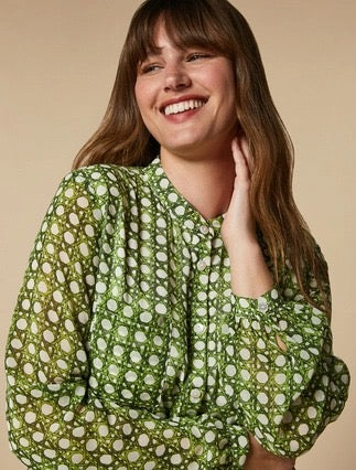 MARINA SPORT - CAMICIA IN GEORGETTE CON STAMPA ESCLUSIVA ,DALLA LINEA DIRITTA