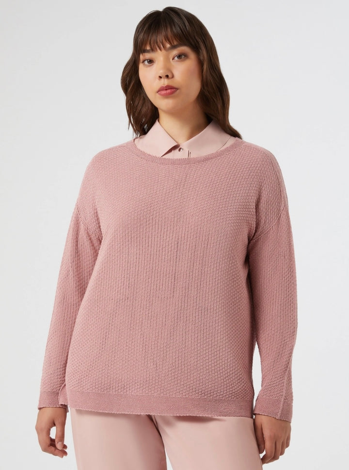 PERSONA - COTONE LUREX LINEA BOXY GIROCOLLO MANICHE LUNGHE