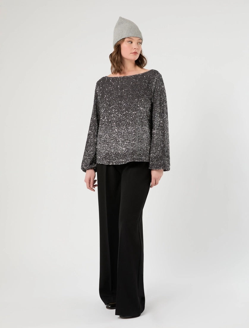 PERSONA - BLUSA IN CINIGLIA RICAMATA, DALLA LINEA DRITTA