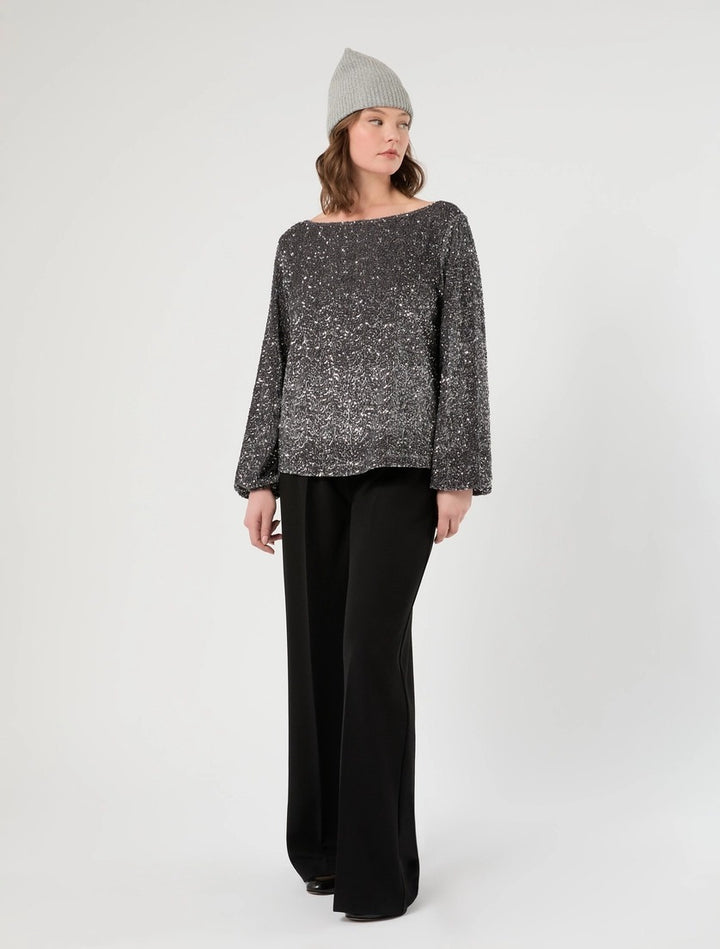 PERSONA - BLUSA IN CINIGLIA RICAMATA, DALLA LINEA DRITTA